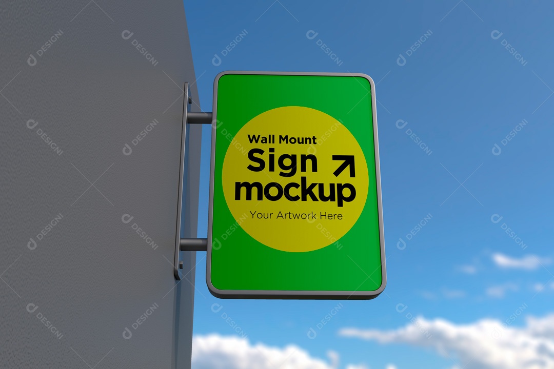 Mockup De Placa Retangular PSD Editável