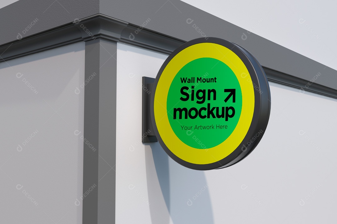 Mockup De Placa Redonda PSD Editável