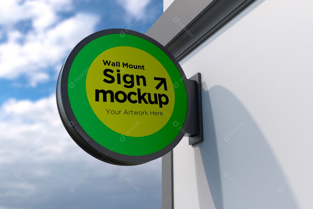 Mockup De Placa Redonda PSD Editável