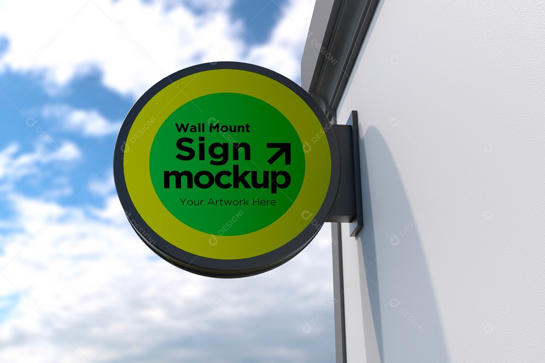 Mockup De Placa Redonda PSD Editável