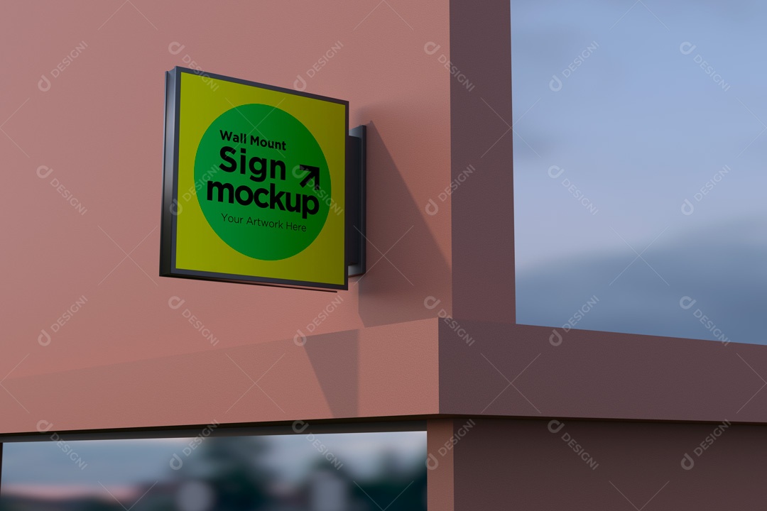 Mockup De Placa Quadrada PSD Editável