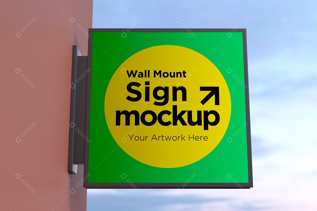 Mockup De Placa Quadrada PSD Editável