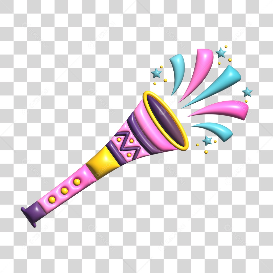 Corneta de Carnaval PNG Transparente