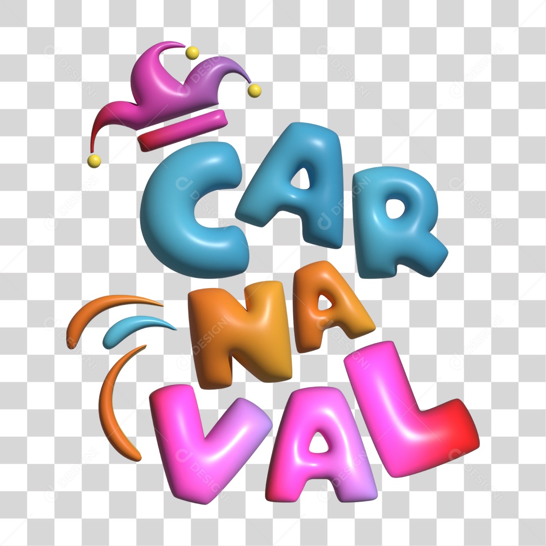 Selo 3D Carnaval PNG Transparente