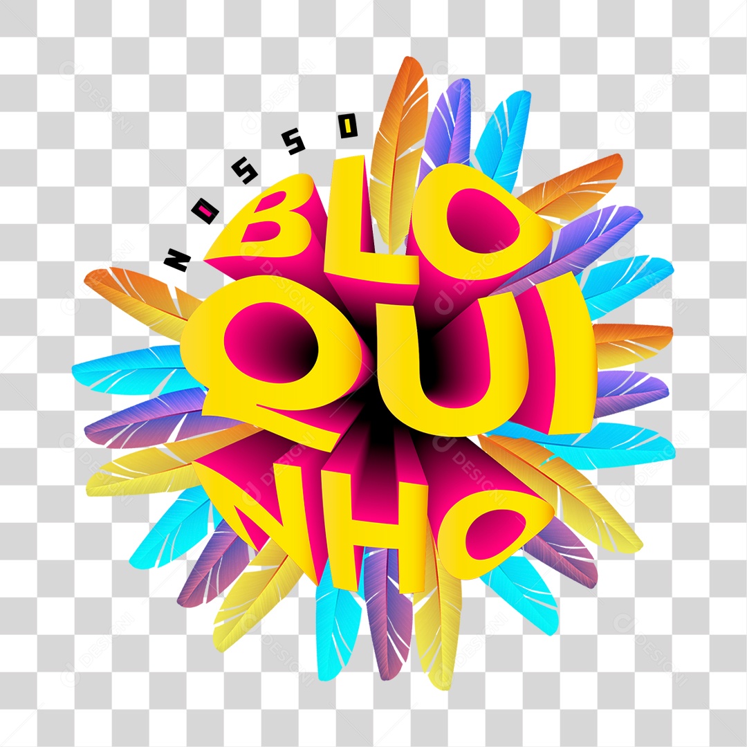 Selo 3D Nosso Bloquinho PNG Transparente