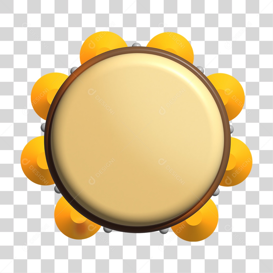 Pandeiro Festas de Carnaval PNG Transparente