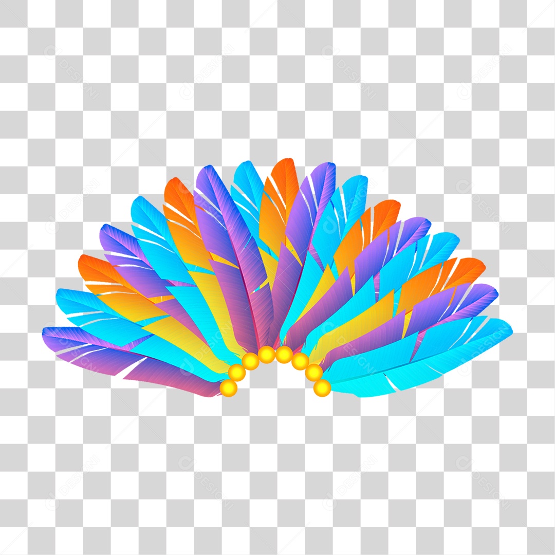 Penas Coloridas de Carnaval PNG Transparente