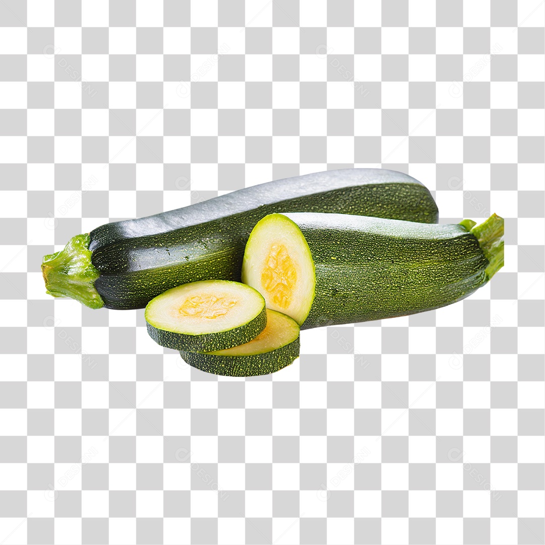 Abobrinha Verde Fatiada PNG Transparente