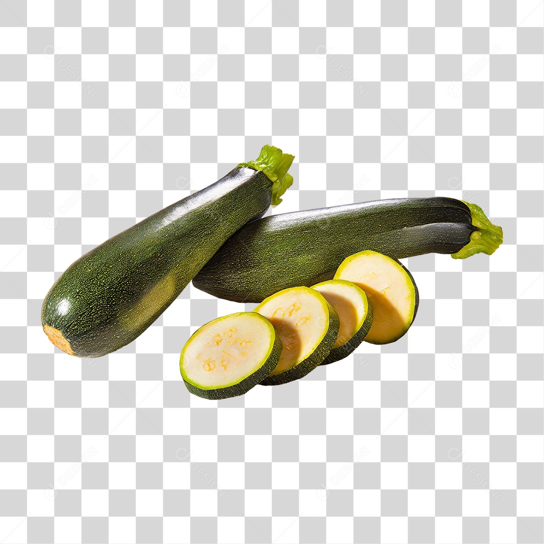 Abobrinha Verde Fatiada PNG Transparente