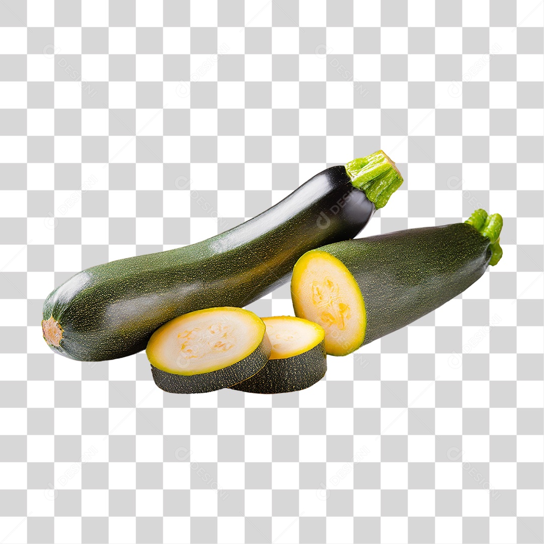 Abobrinha Verde Fatiada PNG Transparente