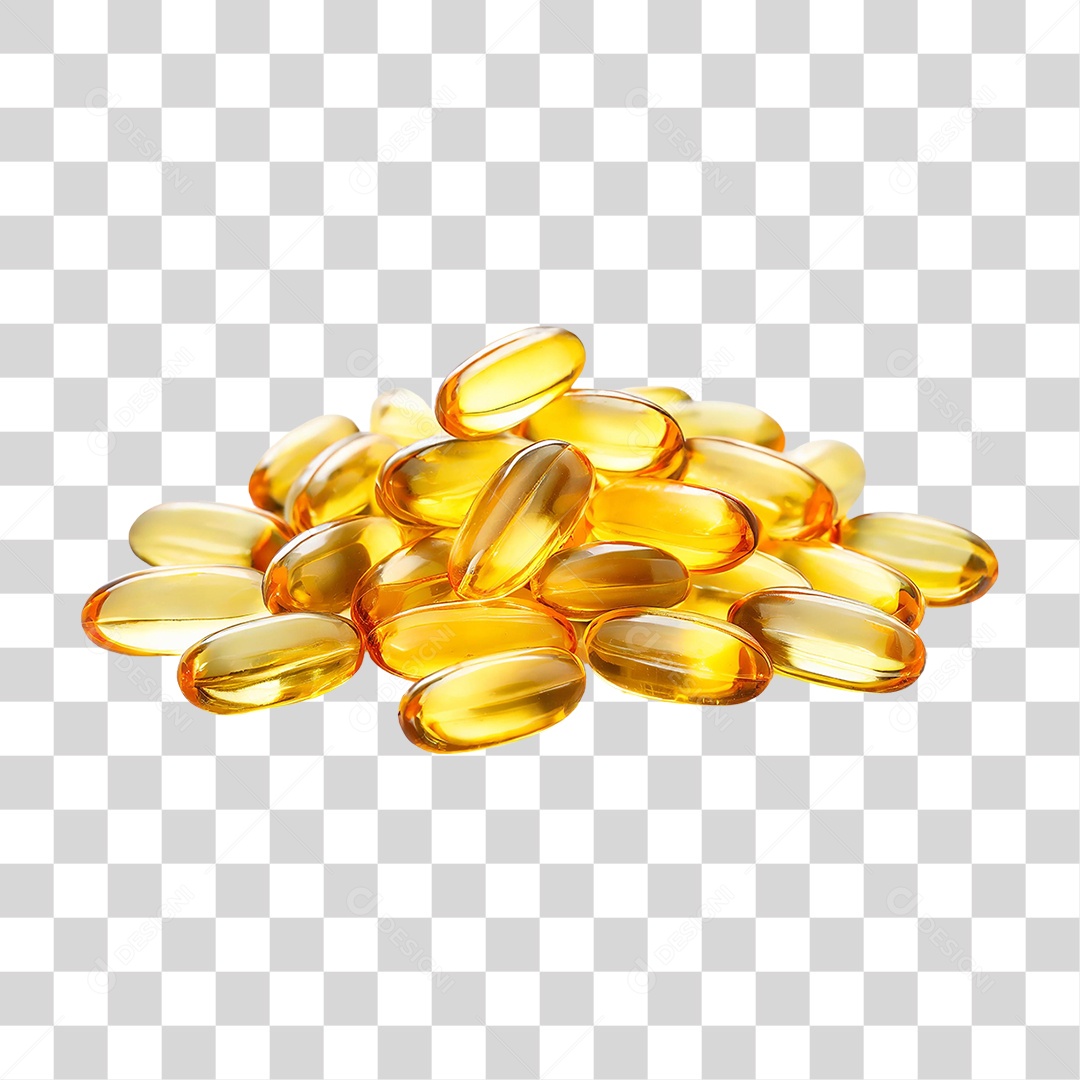 Cápsulas de Óleo de Peixe PNG Transparente