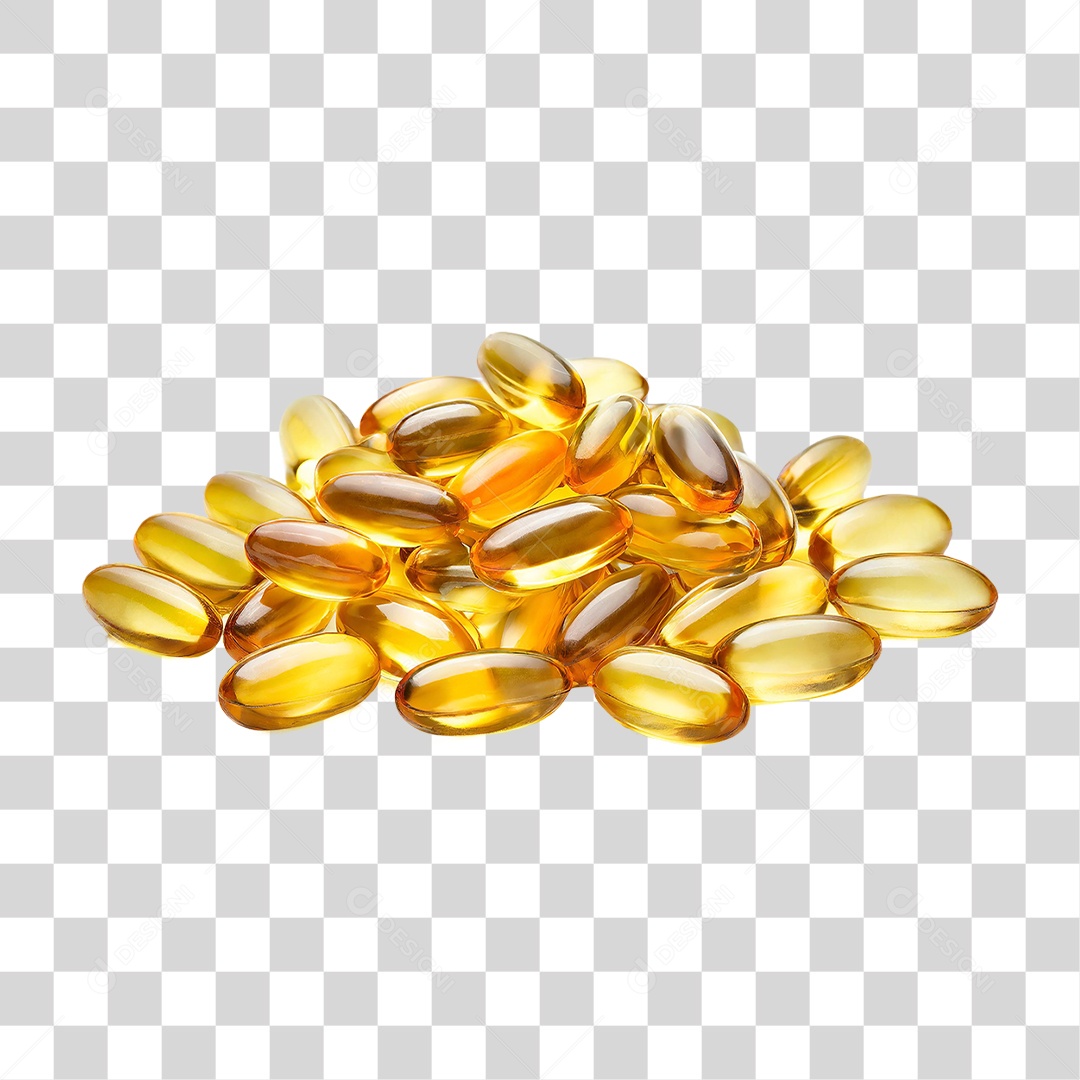 Cápsulas de Óleo de Peixe PNG Transparente