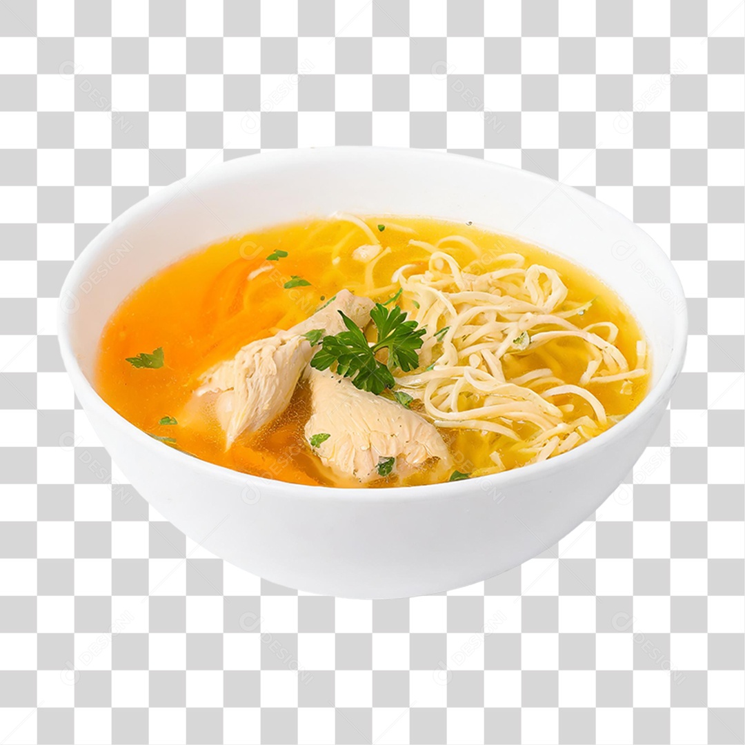 Sopa de Macarrão com Frango PNG Transparente