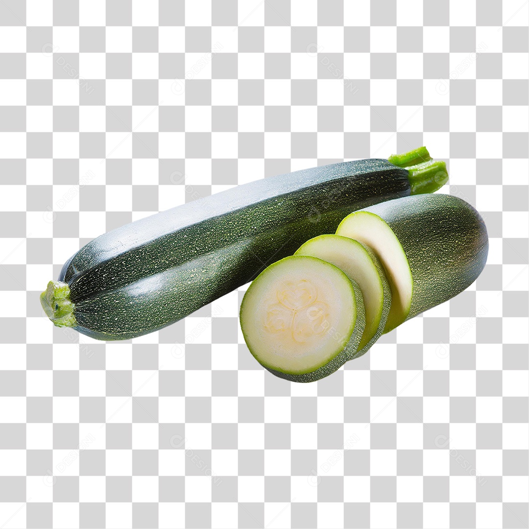 Abobrinha Verde Fatiada PNG Transparente