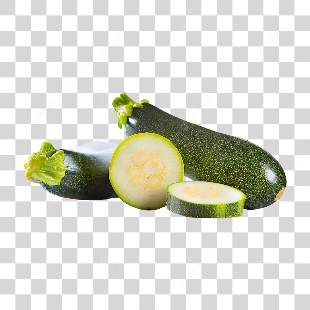 Abobrinha Verde Fatiada PNG Transparente