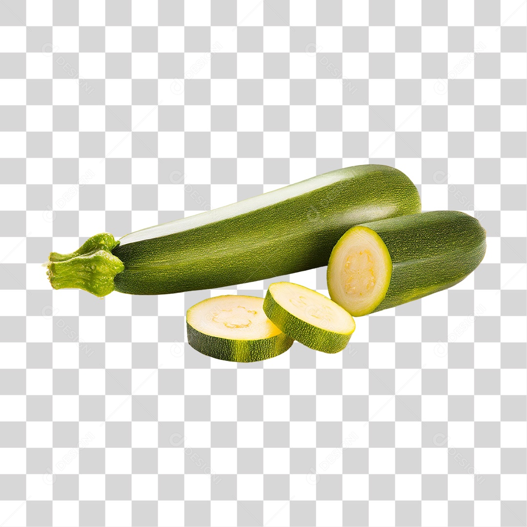 Abobrinha Verde Fatiada PNG Transparente