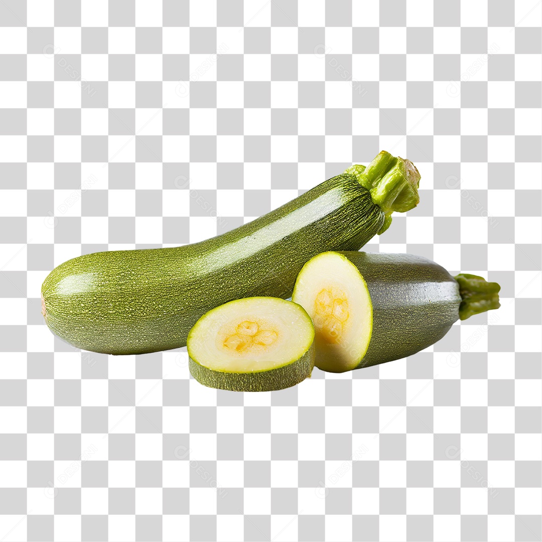 Abobrinha Verde Fatiada PNG Transparente