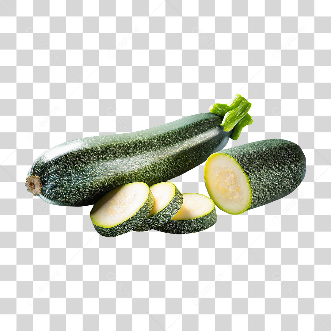 Abobrinha Verde Fatiada PNG Transparente