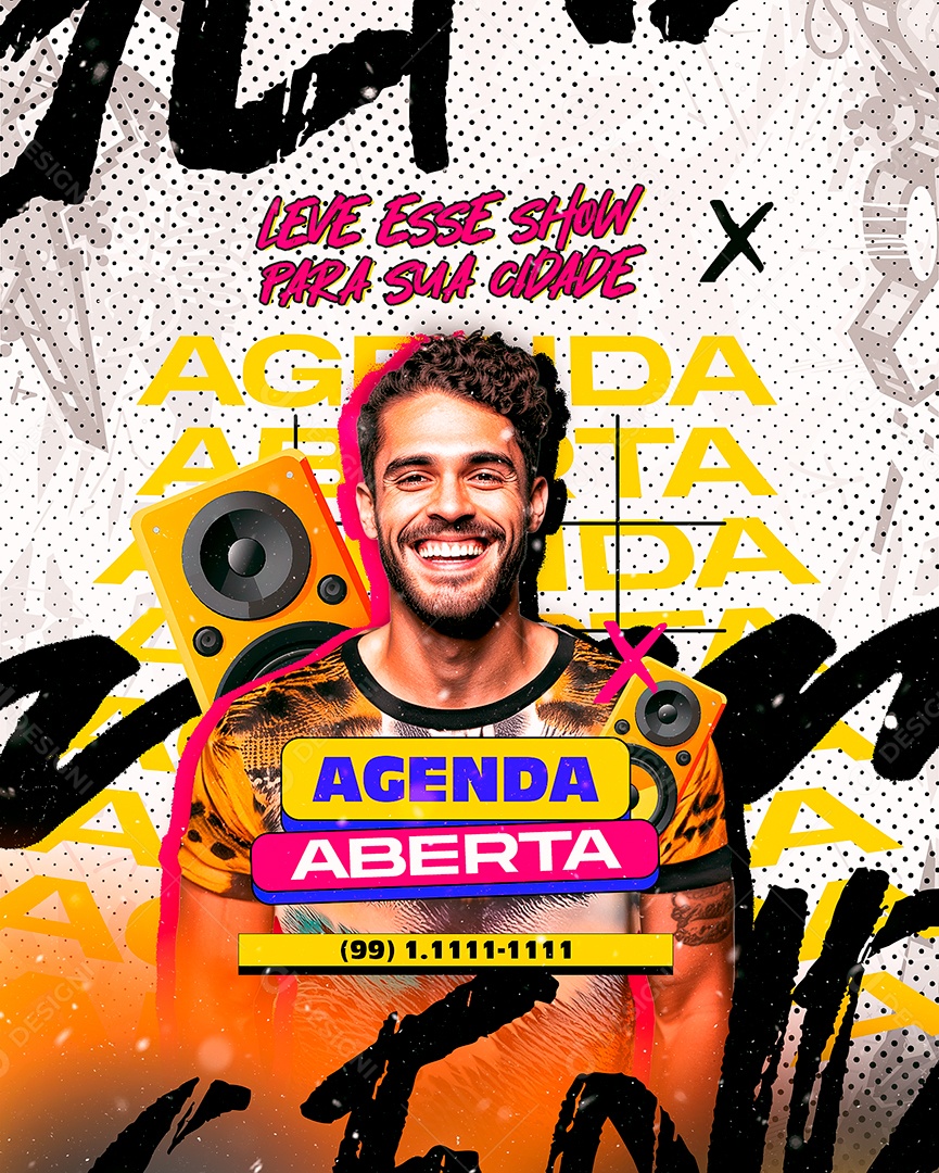 Flyer Carnaval Agenda Aberta Leve esse Show para sua Cidade Social Media PSD Editável