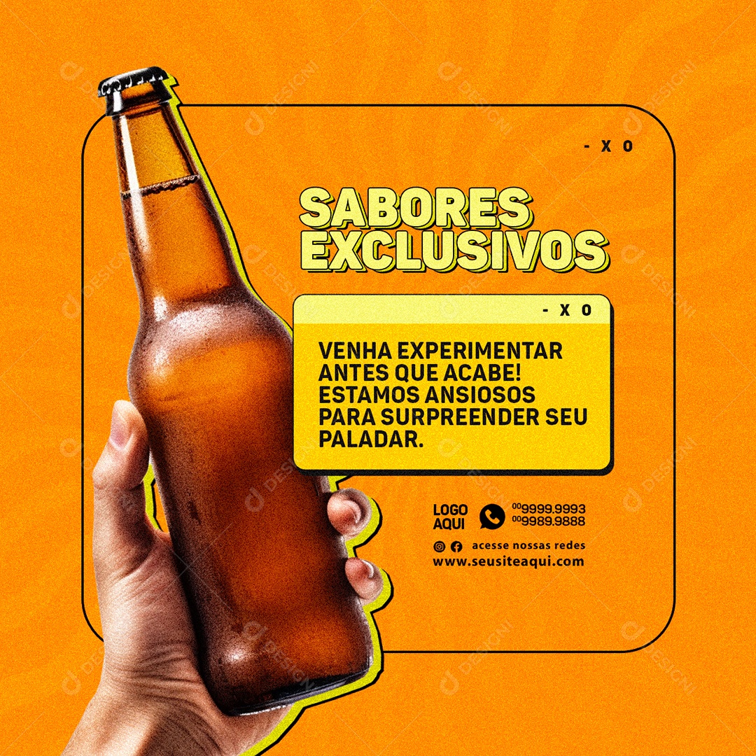 Distribuidora de Bebidas Cerveja Sabores Exclusivos Social Media PSD Editável