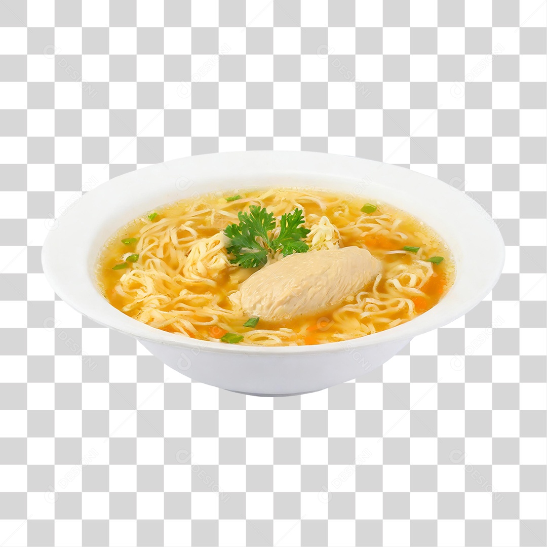 Sopa de Macarrão com Frango PNG Transparente