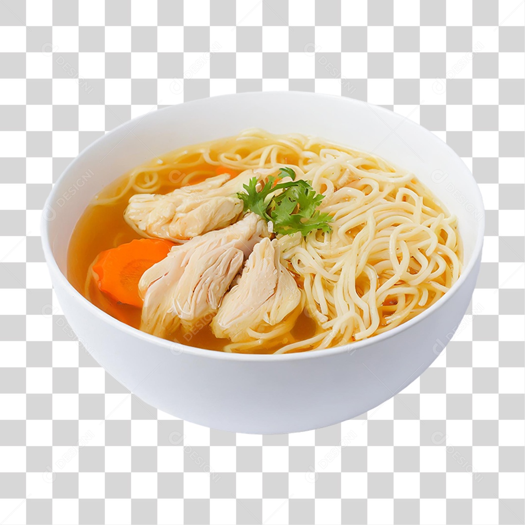 Sopa de Macarrão com Frango PNG Transparente