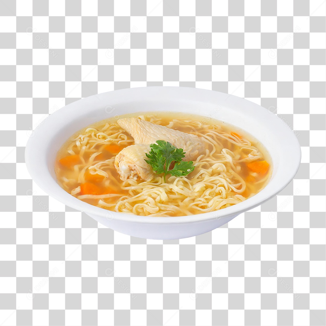 Sopa de Macarrão com Frango PNG Transparente