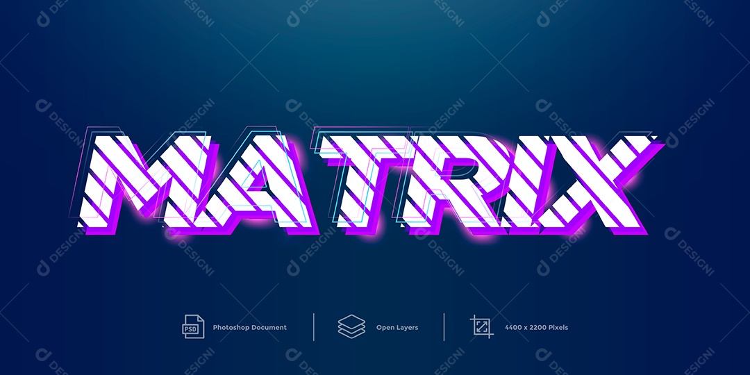 Efeito de Texto Matrix Matriz PSD Editável