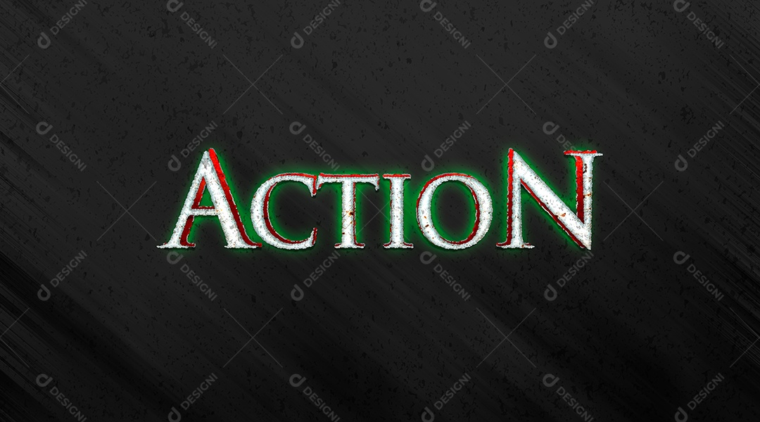 Efeito de Texto Action Ação PSD Editável
