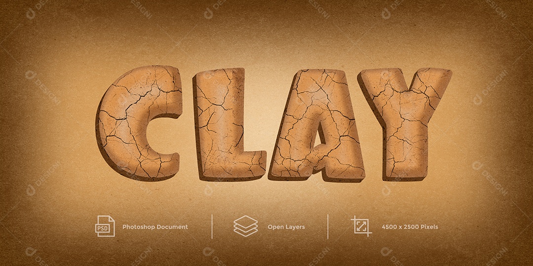 Efeito de Texto Glay PSD Editável