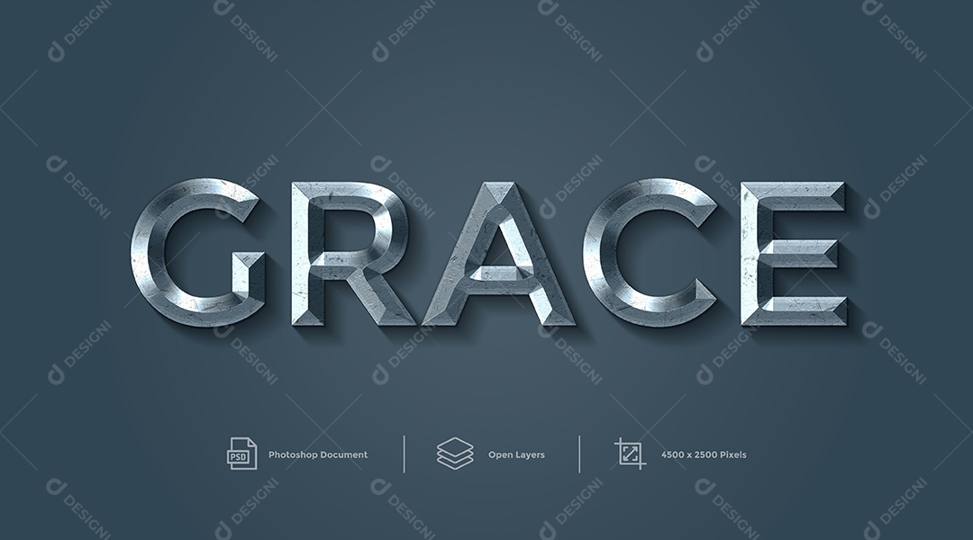 Efeito de Texto Grace Graça PSD Editável