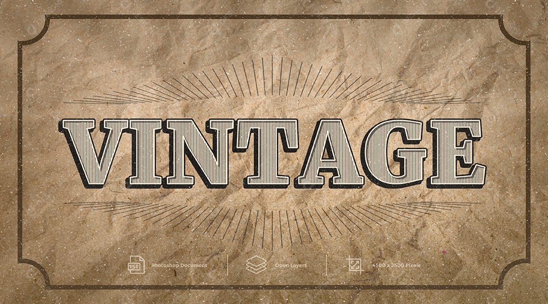 Efeito de Texto Vintage PSD Editável