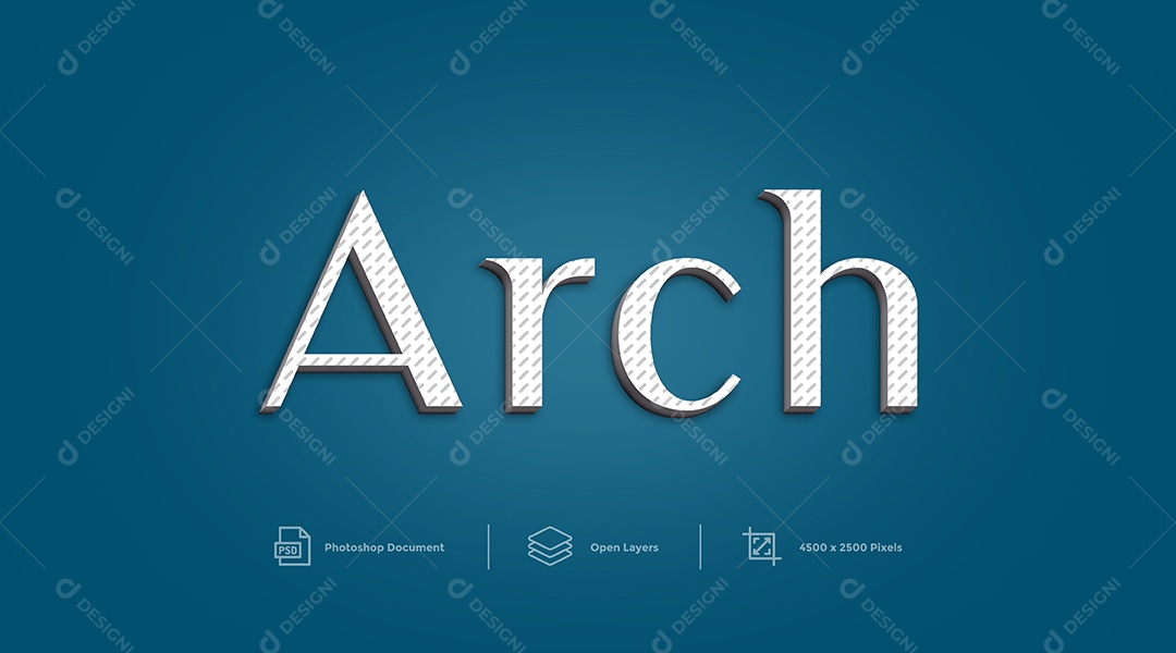 Efeito de Texto Arch Arco PSD Editável
