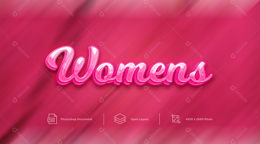Efeito de Texto Womens Mulheres PSD Editável