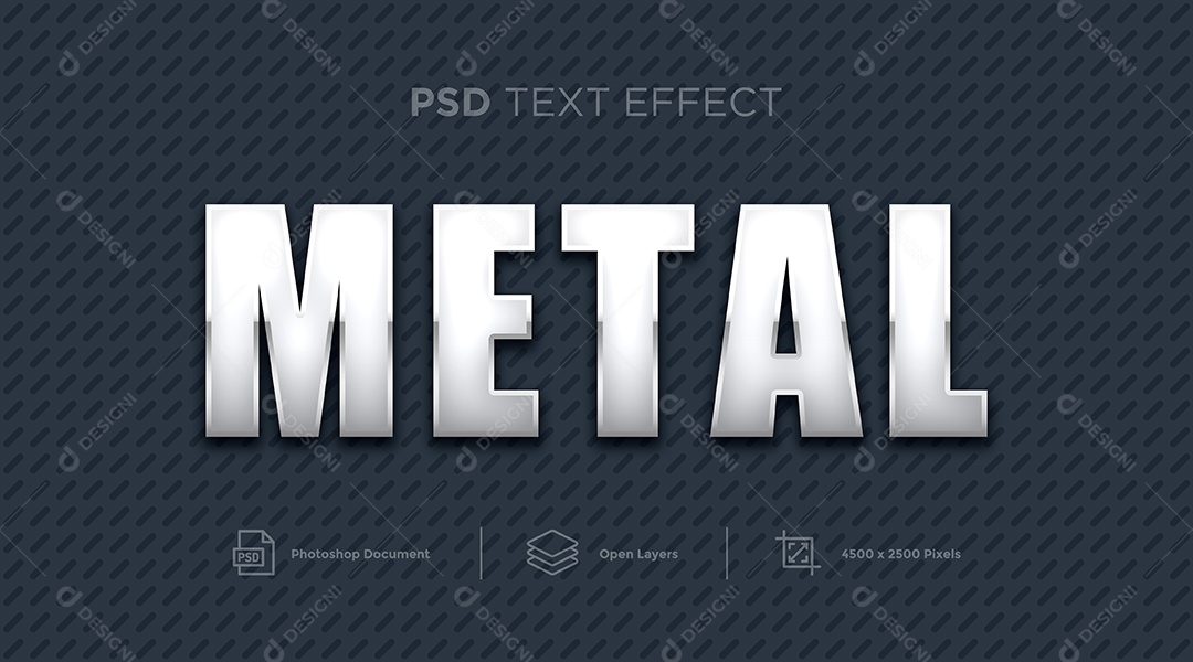 Efeito de Texto Metal PSD Editável