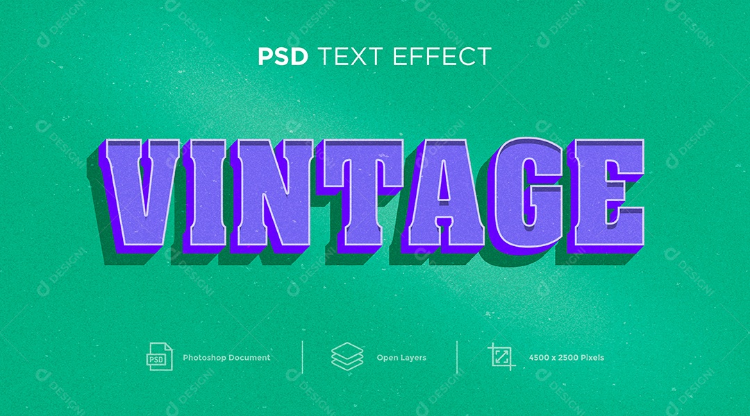 Efeito de Texto Vintage PSD Editável