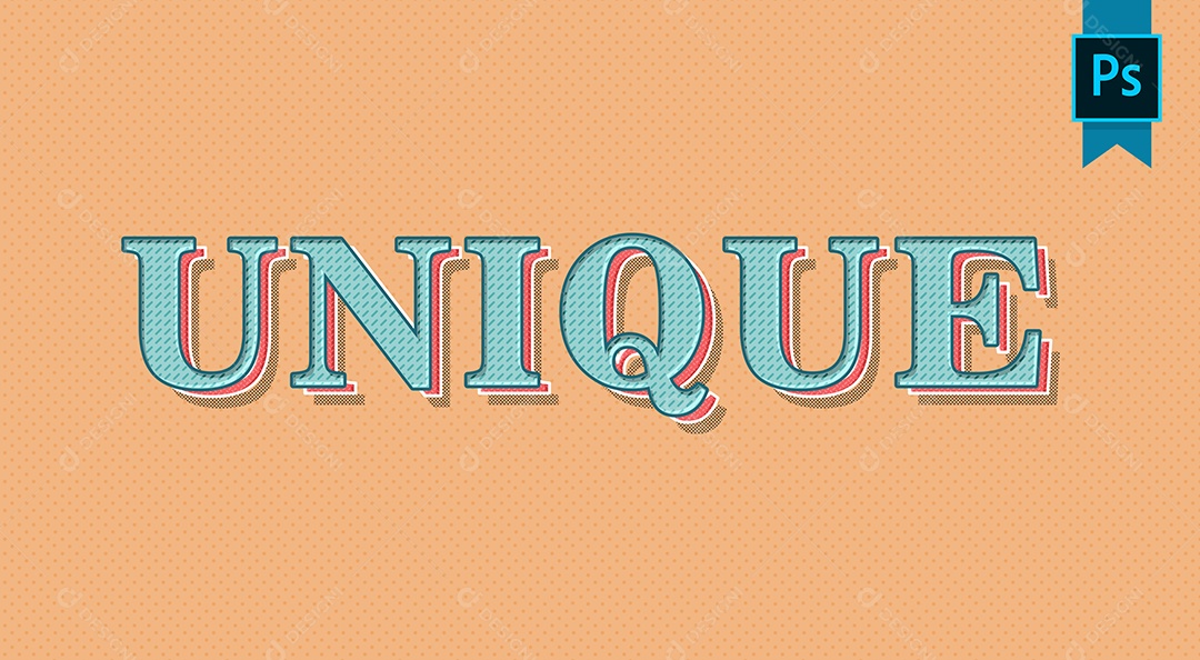 Efeito de Texto Unique Exclusivo PSD Editável