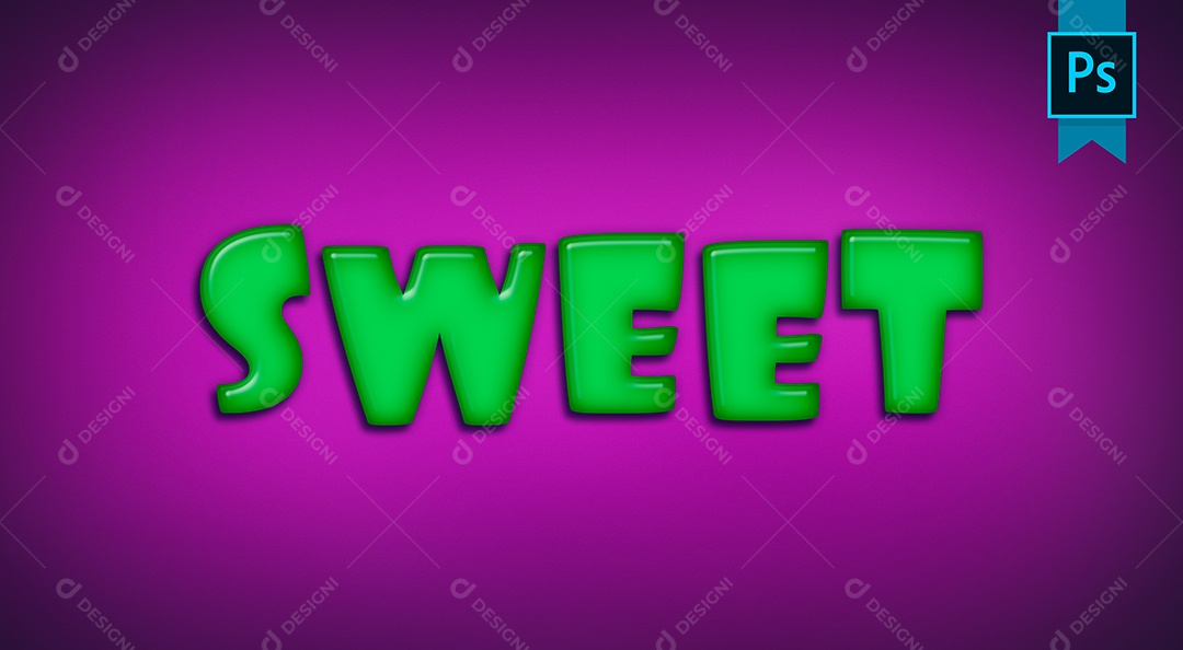 Efeito de Texto Sweet Doce PSD Editável