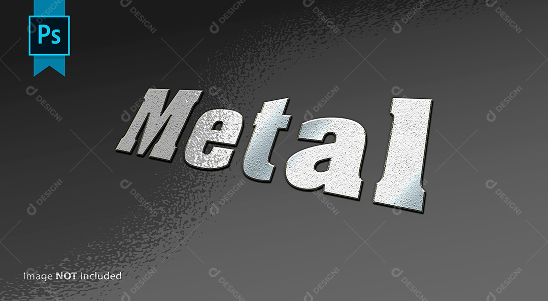 Efeito de Texto Metal PSD Editável