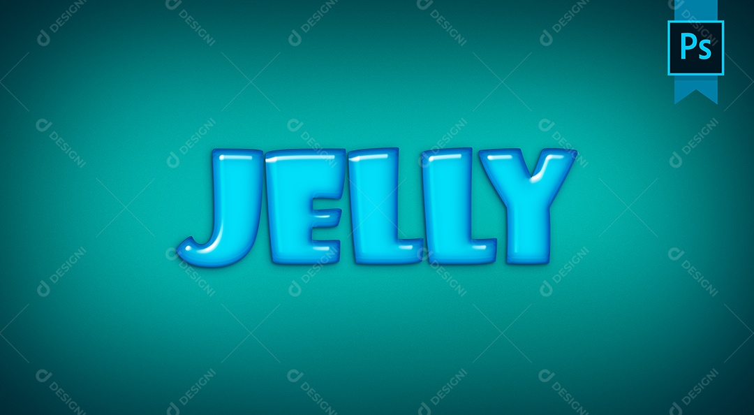 Efeito de Texto Jelly Geléia PSD Editável