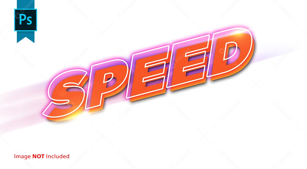 Efeito de Texto Speed Velocidade PSD Editável