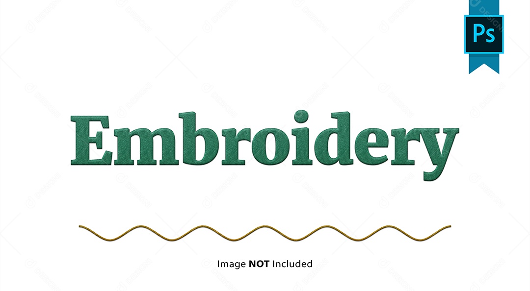 Efeito de Texto Embroidery Bordado PSD Editável