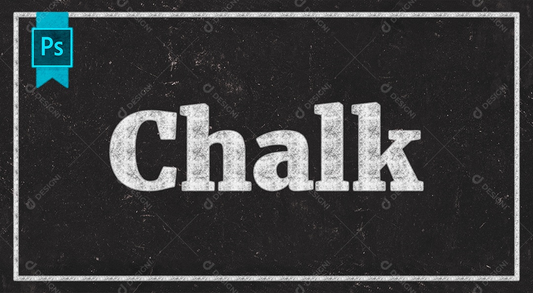 Efeito de Texto Chaltk PSD Editável