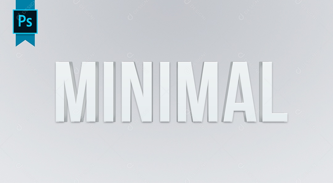 Efeito de Texto Minimal Mínimo PSD Editável