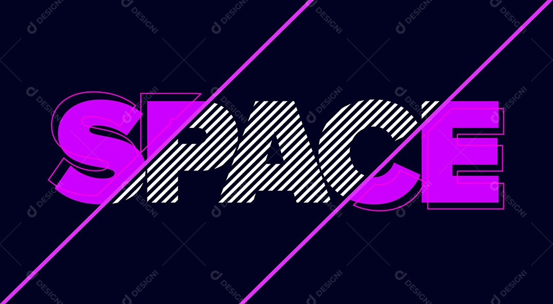 Efeito de Texto Space Espaço PSD Editável