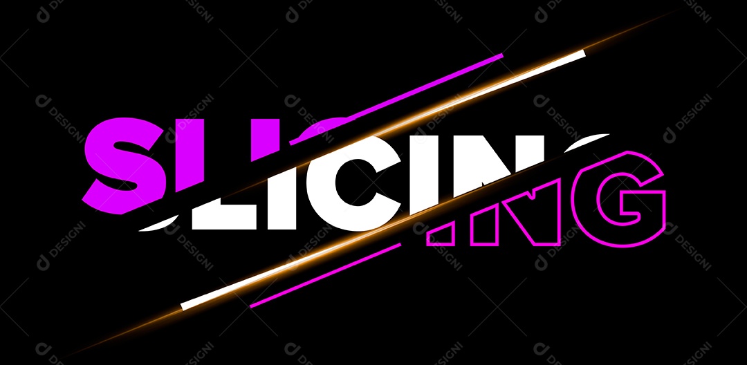 Efeito de Texto Slicing Fatiamen PSD Editável