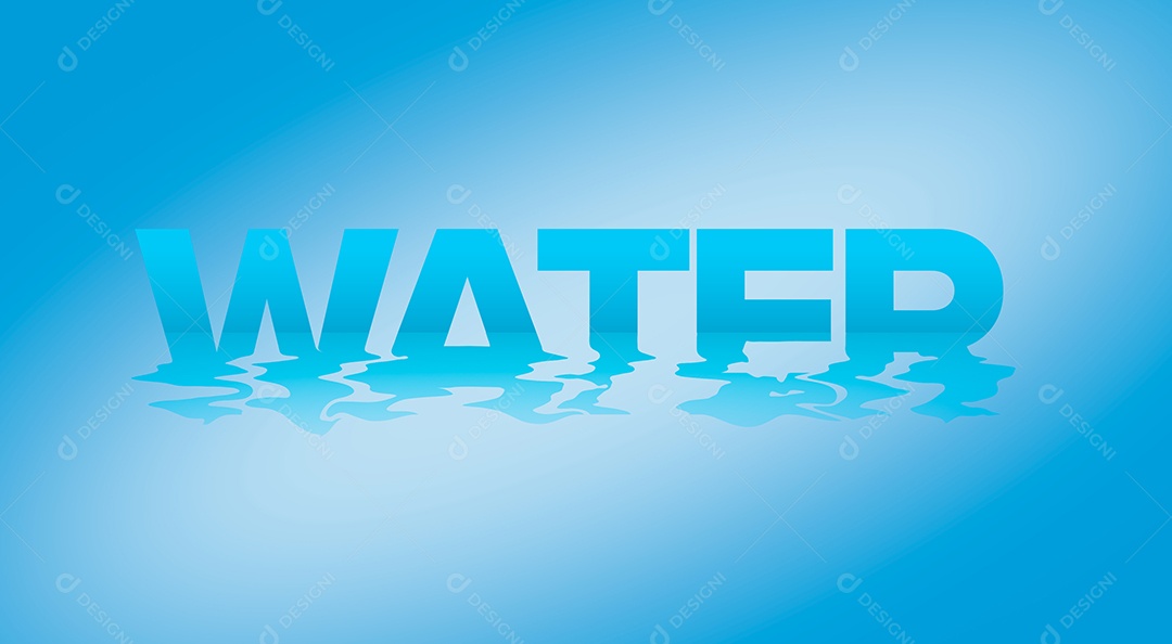 Efeito de Texto Water Água PSD Editável