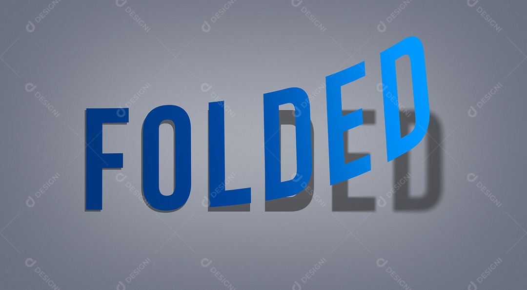 Efeito de Texto Folded Guardado PSD Editável