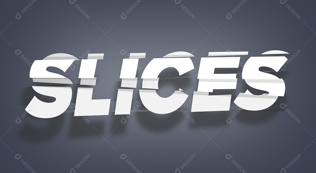 Efeito de Texto Slices Fatias PSD Editável