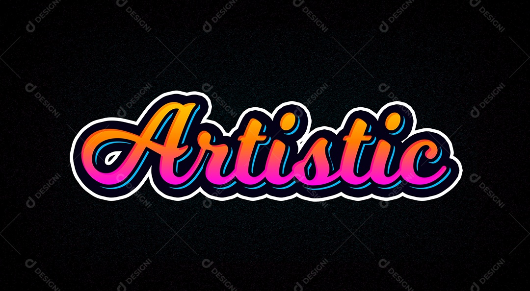 Efeito de Texto Artistic Artística PSD Editável